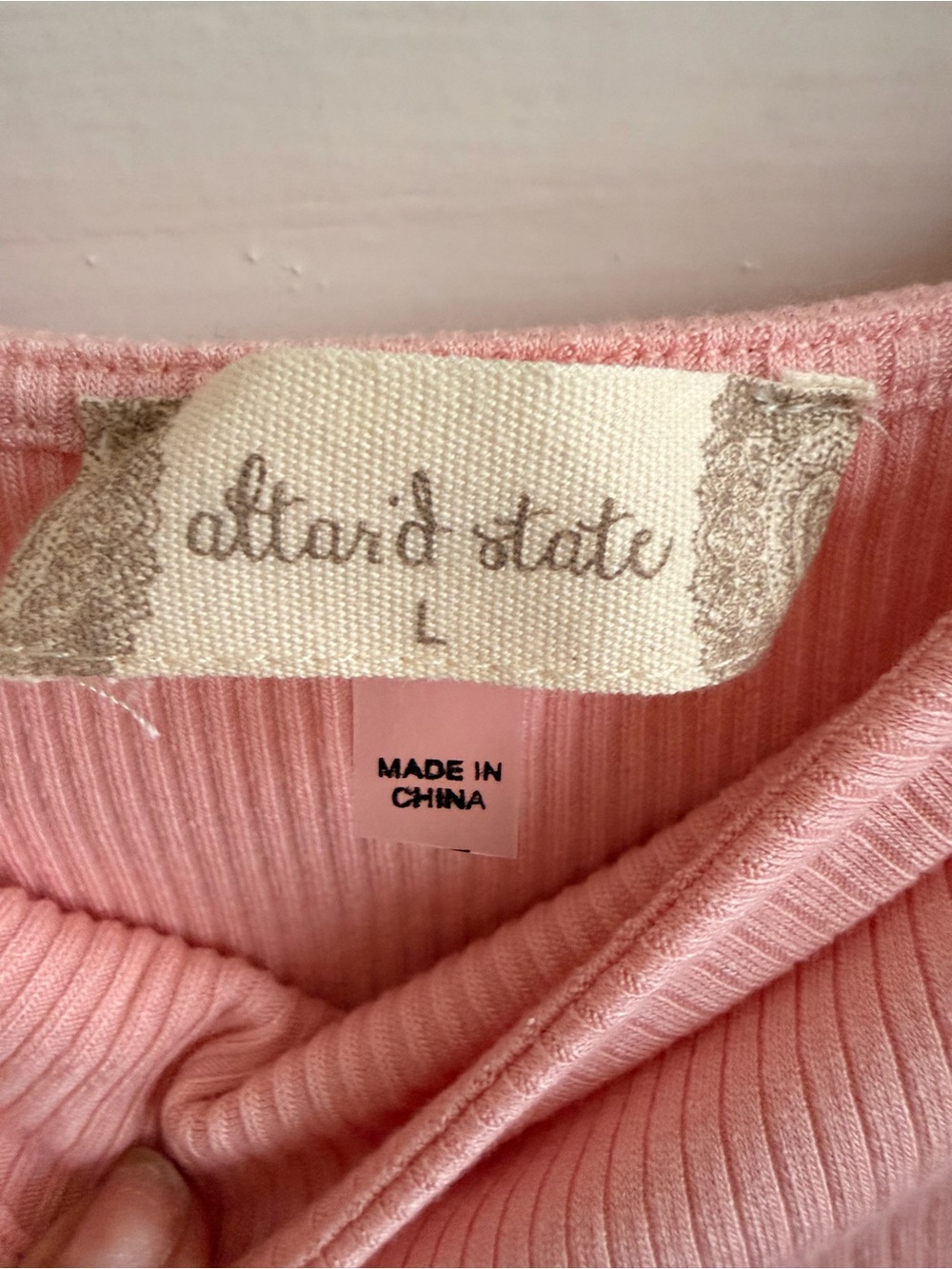 Altar'd State Light Pink Ribbed Top - Picture 2 of 3